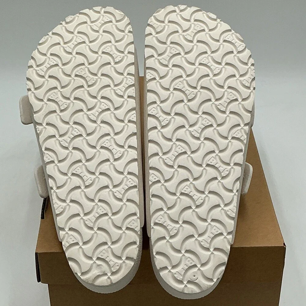 Birkenstock Arizona Sandals Unisex EU 41 White Adjustable Strap Slip-On Eby4457